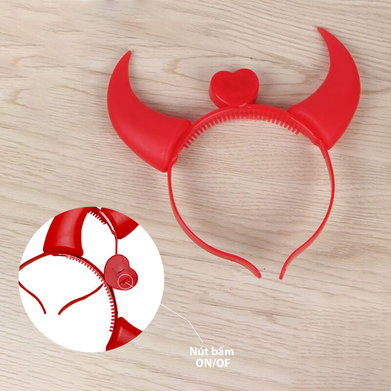 cài tóc sừng trâu đèn led phát sáng cài tóc sừng trâu đèn led phát sáng