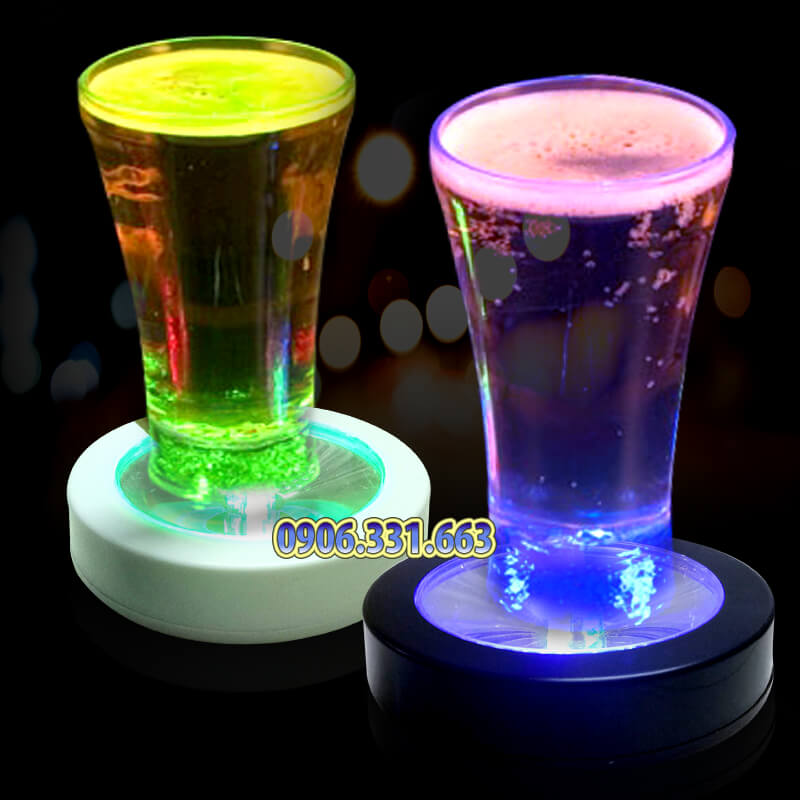 đế lót ly phát sáng chuyển màu led đế lót ly phát sáng chuyển màu led
