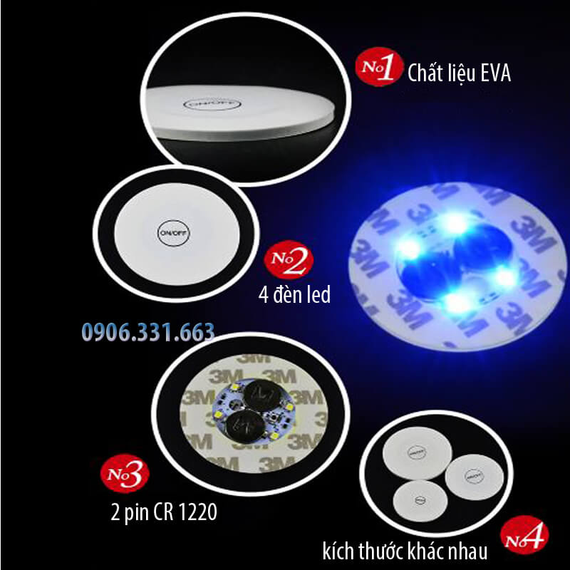 đế lót ly phát sáng đế lót ly phát sáng