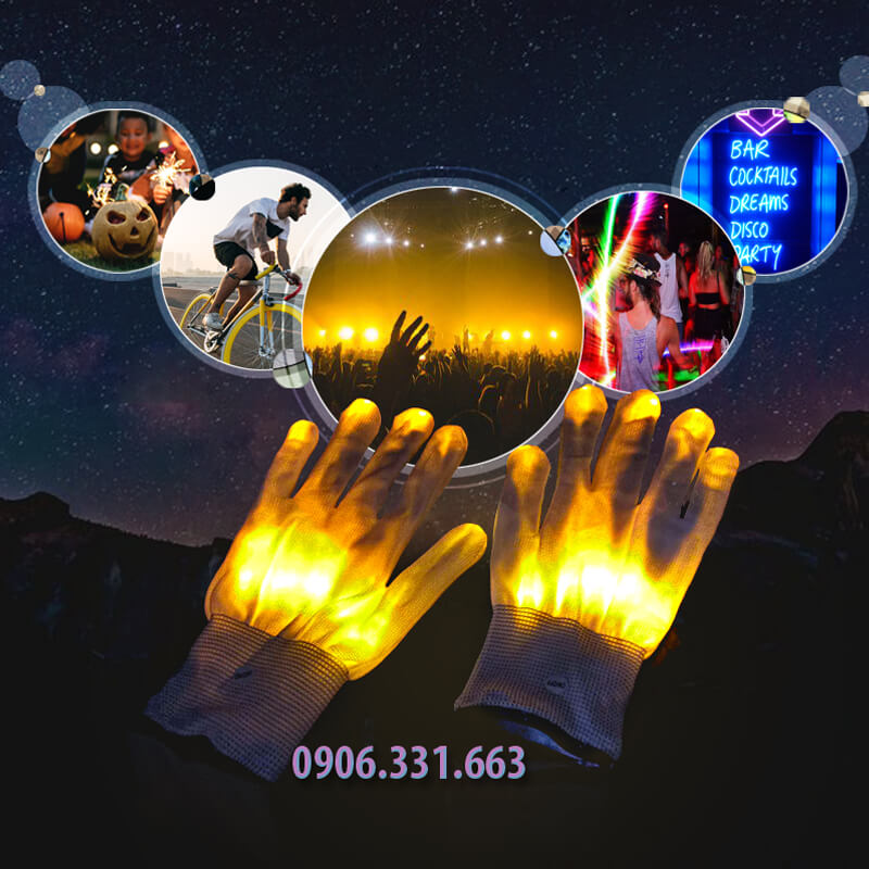 găng tay đèn led vàng găng tay đèn led vàng