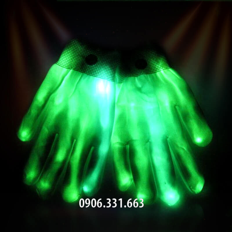 Găng tay đèn led xanh lá Găng tay đèn led xanh lá