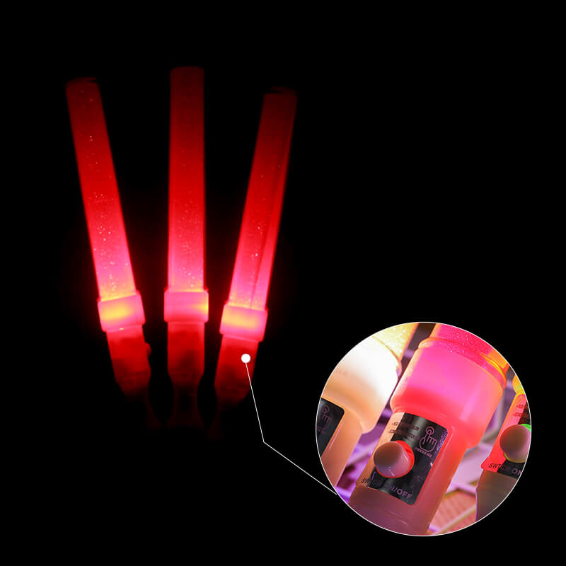 Gậy led cổ vũ kim tuyến đỏ 25cm Gậy led cổ vũ kim tuyến đỏ 25cm