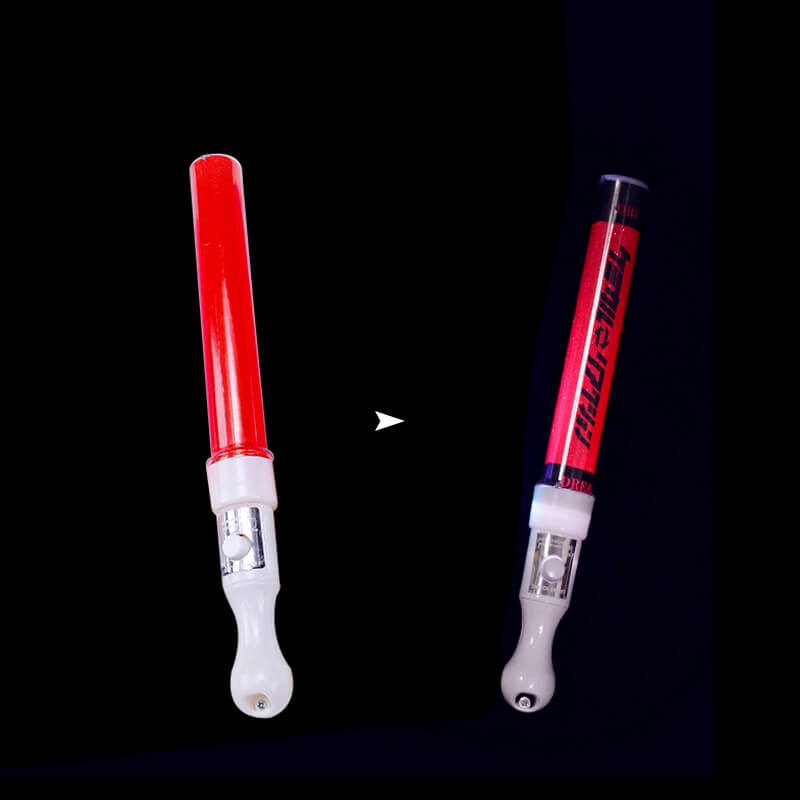 Gậy led cổ vũ kim tuyến đỏ 25cm Gậy led cổ vũ kim tuyến đỏ 25cm