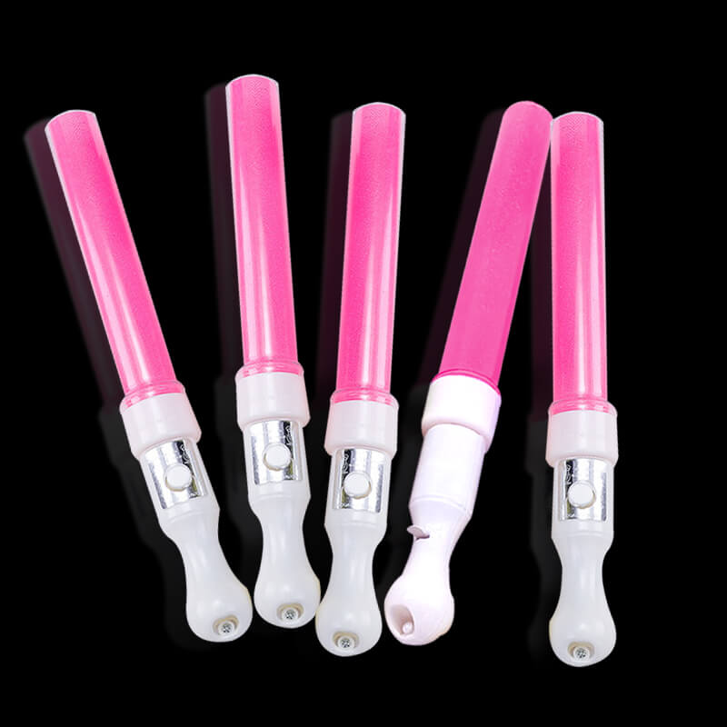 Gậy led cổ vũ kim tuyến hồng 25cm Gậy led cổ vũ kim tuyến hồng 25cm