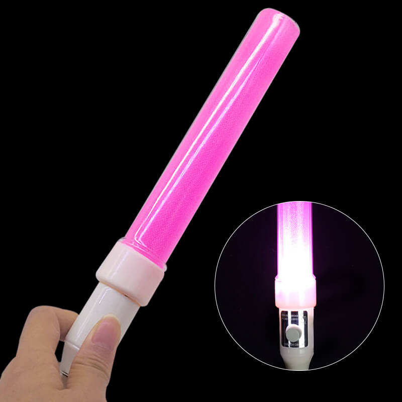 Gậy led cổ vũ kim tuyến hồng 25cm Gậy led cổ vũ kim tuyến hồng 25cm