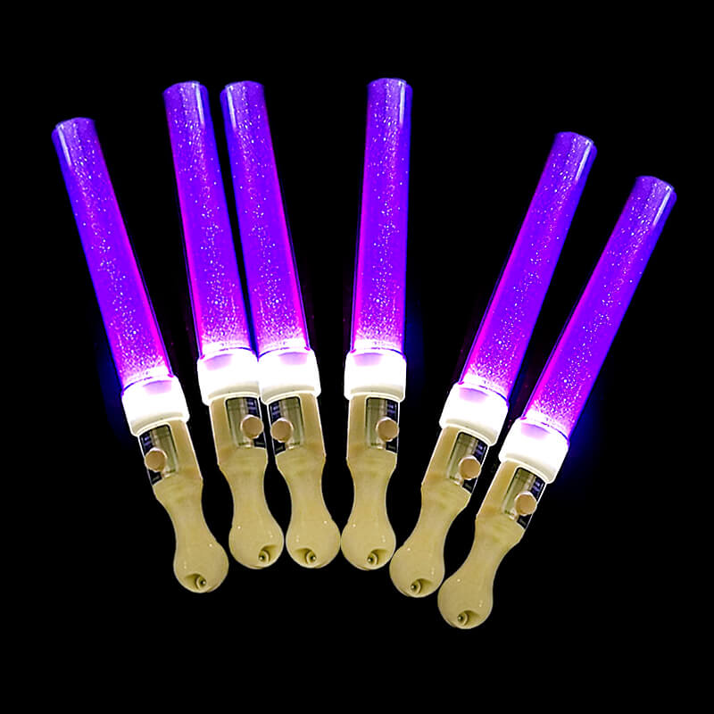 Gậy led cổ vũ kim tuyến tím 25cm Gậy led cổ vũ kim tuyến tím 25cm