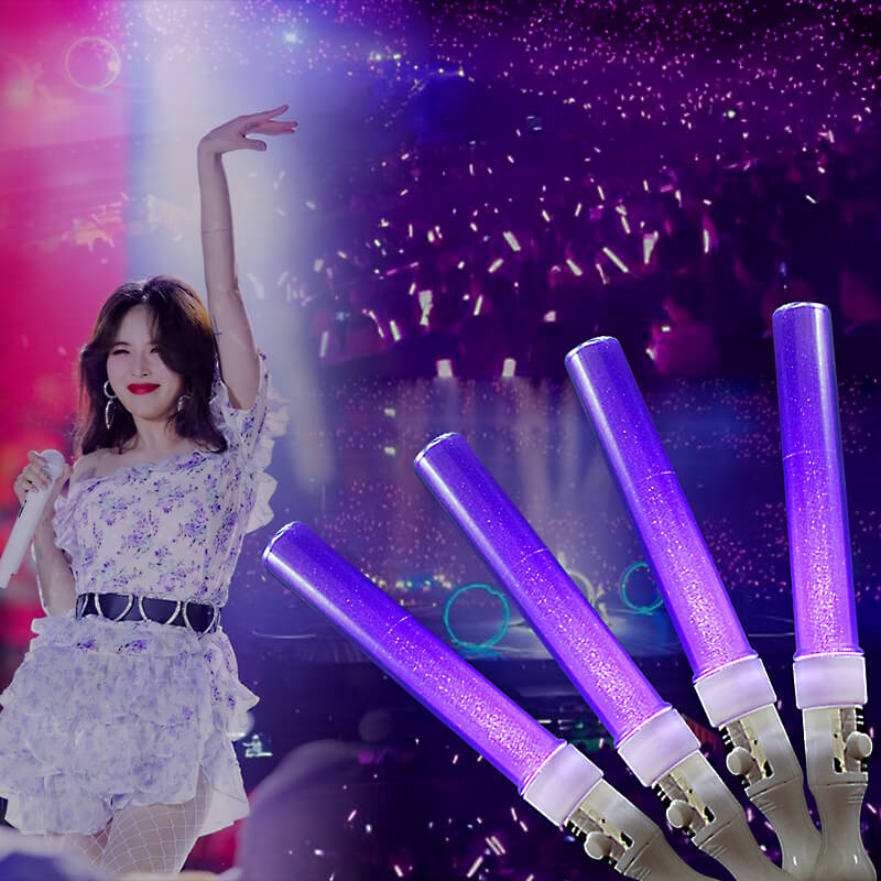 Gậy led cổ vũ kim tuyến tím 25cm Gậy led cổ vũ kim tuyến tím 25cm