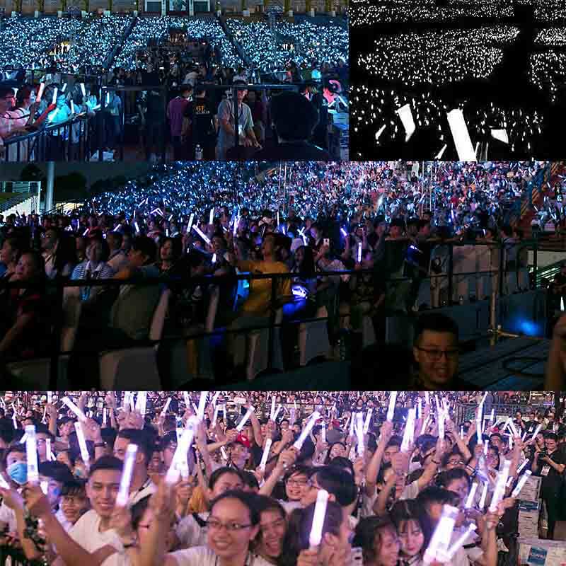 Gậy led cổ vũ kim tuyến trắng 25cm Gậy led cổ vũ kim tuyến trắng 25cm