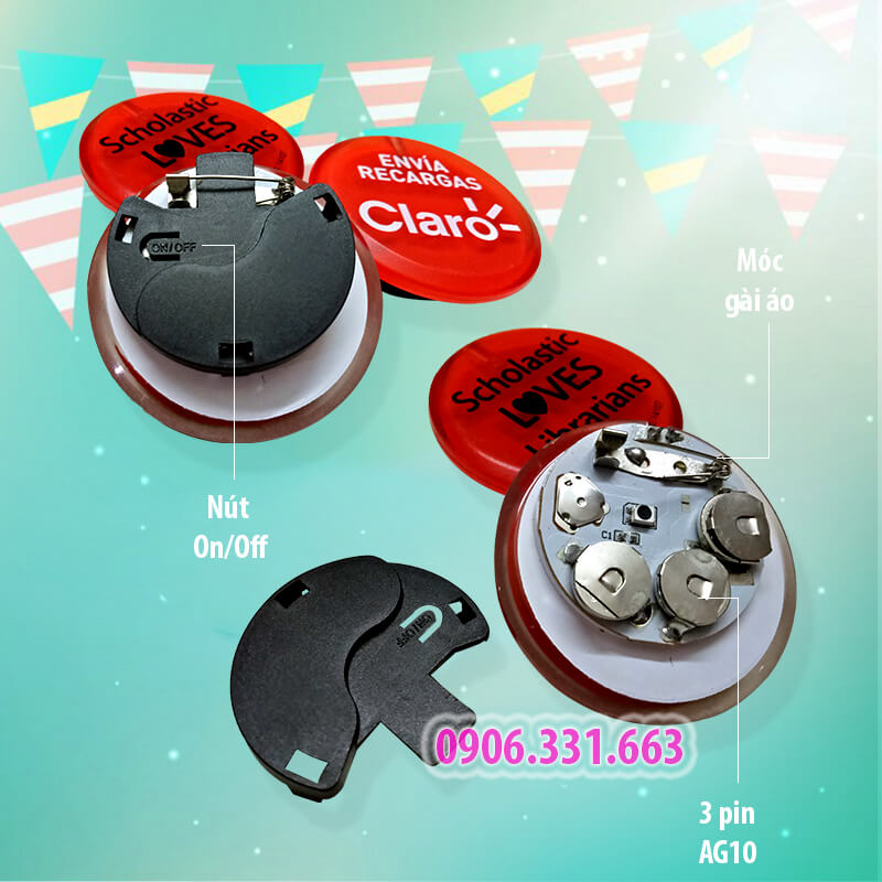 huy hiệu cài áo phát sáng led huy hiệu cài áo phát sáng led