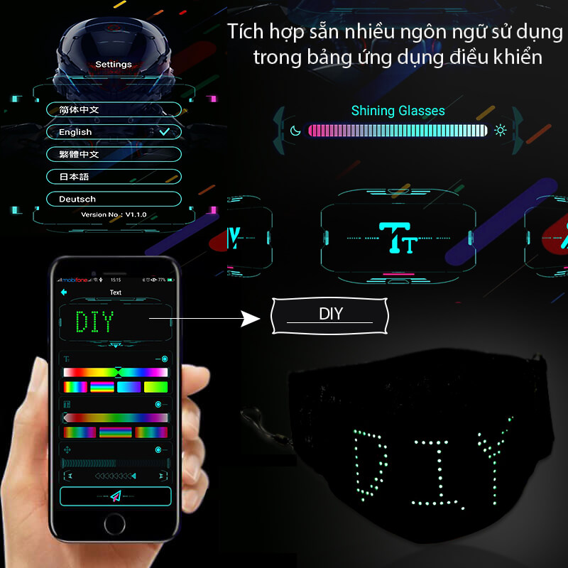 Khẩu trang có đèn led kết nối bluetooth Khẩu trang có đèn led kết nối bluetooth