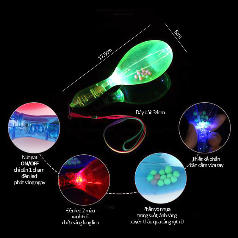 lục lạc nhựa phát sáng lục lạc nhựa phát sáng