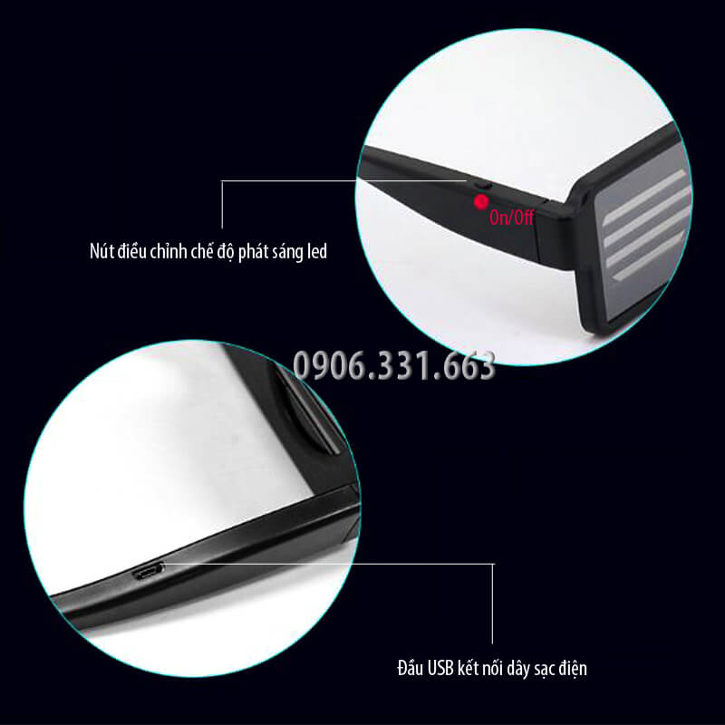 mắt kính đèn led phát sáng mắt kính đèn led phát sáng