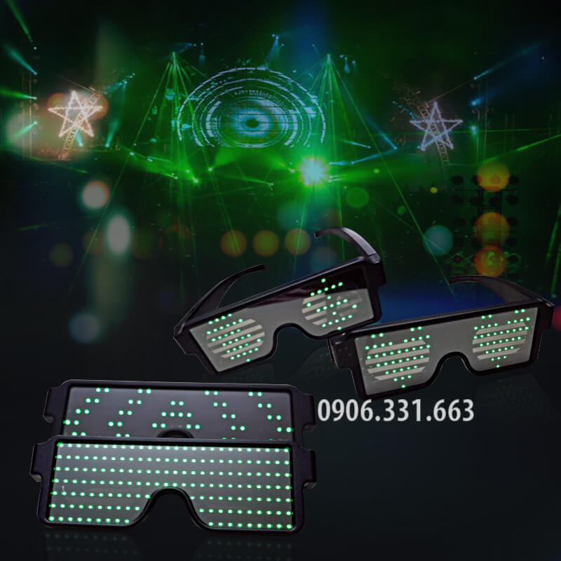 mắt kính led phát sáng xanh lá mắt kính led phát sáng xanh lá