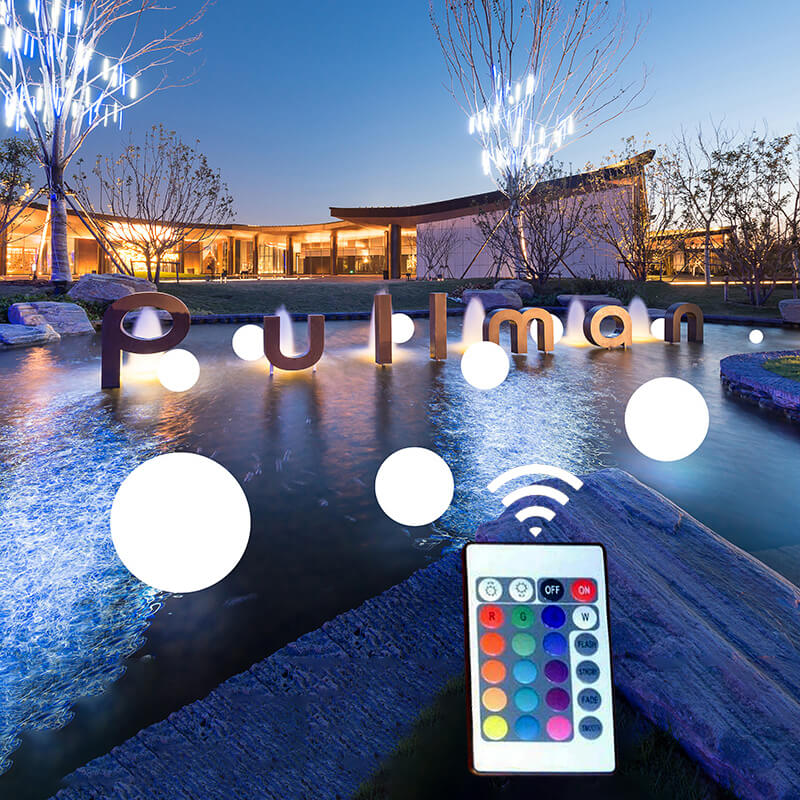 quả cầu đèn led chiếu sáng trang trí nổi trên nước quả cầu đèn led chiếu sáng trang trí nổi trên nước