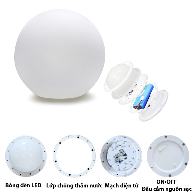 Quả cầu đèn led trang trí chuyển màu có điều khiển từ xa (50cm) Quả cầu đèn led trang trí chuyển màu có điều khiển từ xa (50cm)