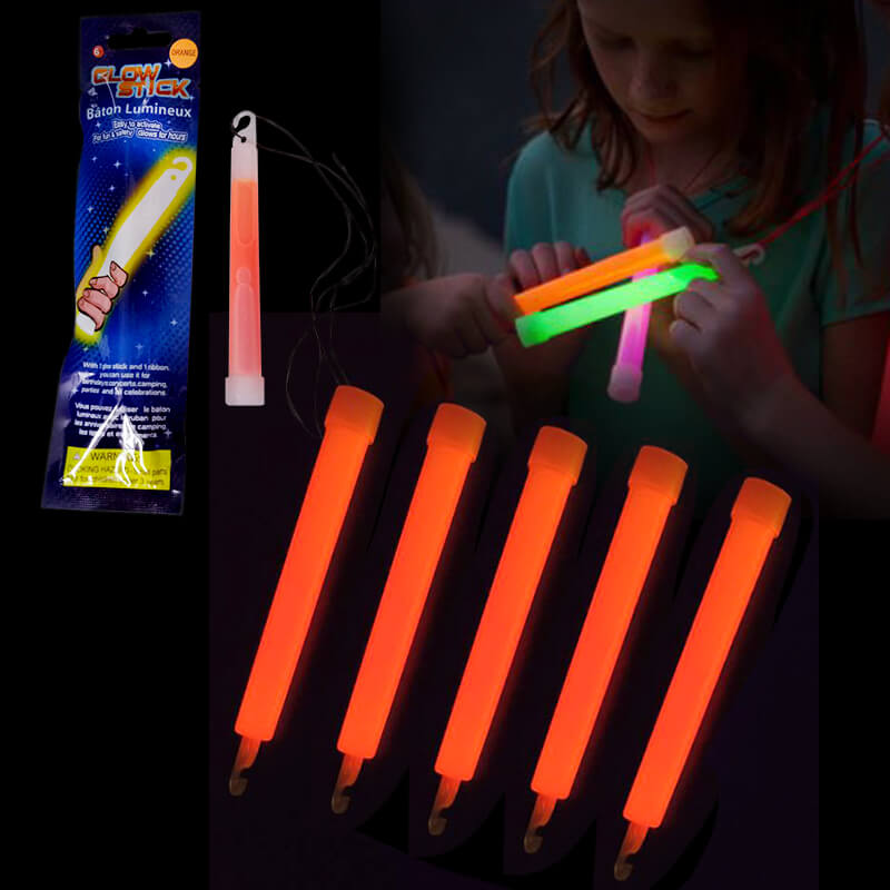 Que bẻ phát sáng dạ quang cam Glowstick Que bẻ phát sáng dạ quang cam Glowstick
