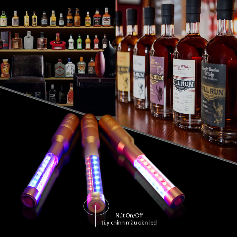 thanh chụp đầu rượu màu vàng chuyển đèn led thanh chụp đầu rượu màu vàng chuyển đèn led