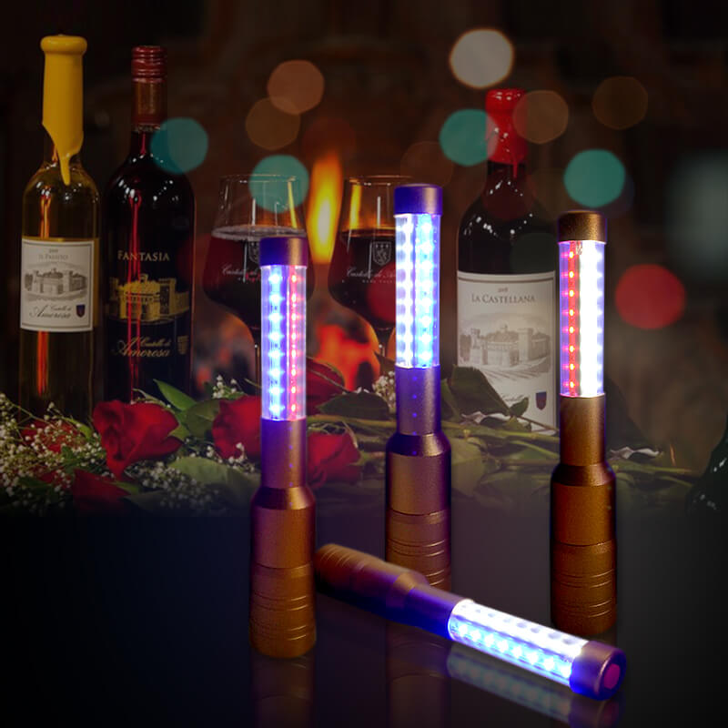 thanh chụp chai rượu màu vàng chuyển đèn led thanh chụp chai rượu màu vàng chuyển đèn led