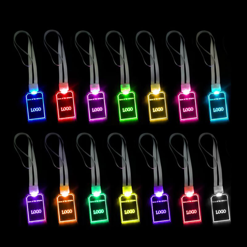 Thẻ nhựa đeo cổ gắn đèn led phát sáng Thẻ nhựa đeo cổ gắn đèn led phát sáng
