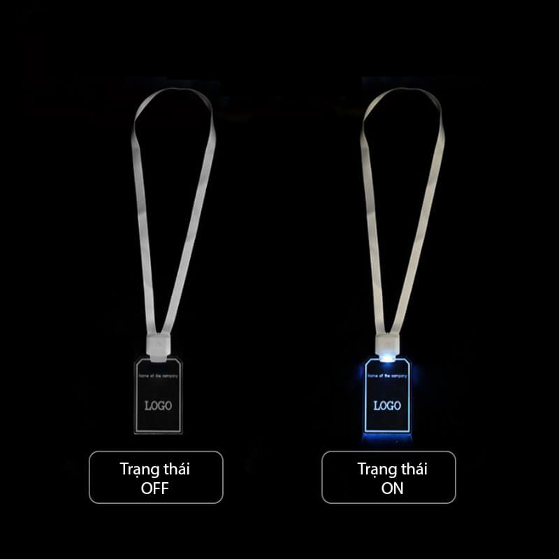 Thẻ nhựa đeo cổ gắn đèn led phát sáng Thẻ nhựa đeo cổ gắn đèn led phát sáng