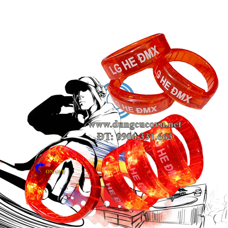 vòng đeo tay led dán logo