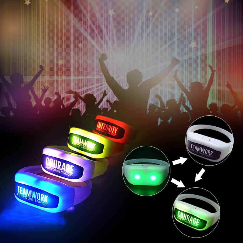 Vòng tay led 15 màu dán decal Vòng tay led 15 màu dán decal