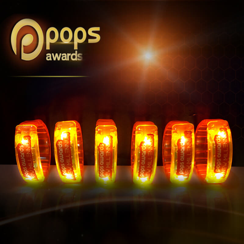 vòng tay led in tem logo pops awards vòng tay led in tem logo pops awards