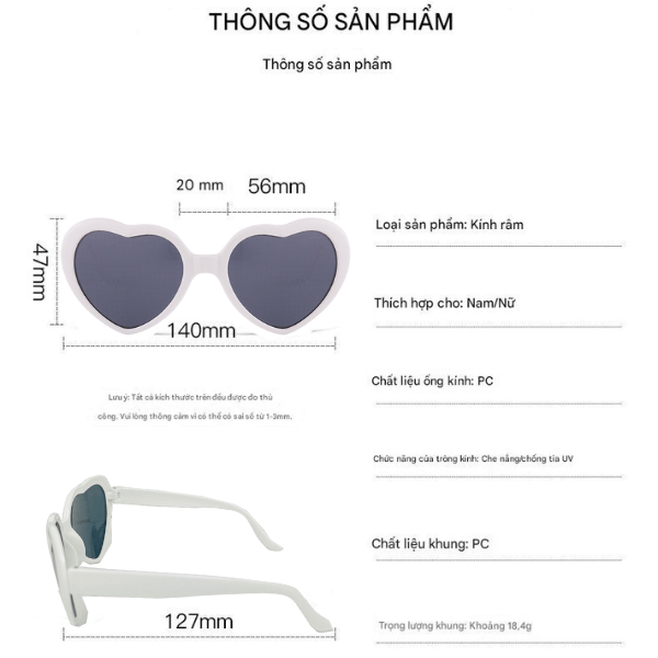 Kính mắt tạo hiệu ứng hình trái tim Kính mắt tạo hiệu ứng hình trái tim
