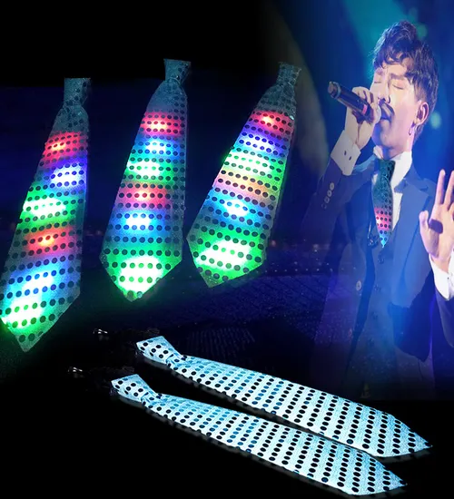 Cà vạt đèn led màu xanh