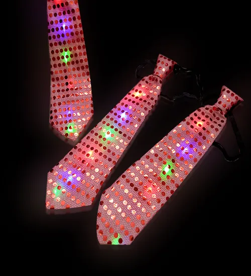 Cà vạt led kim tuyến đỏ