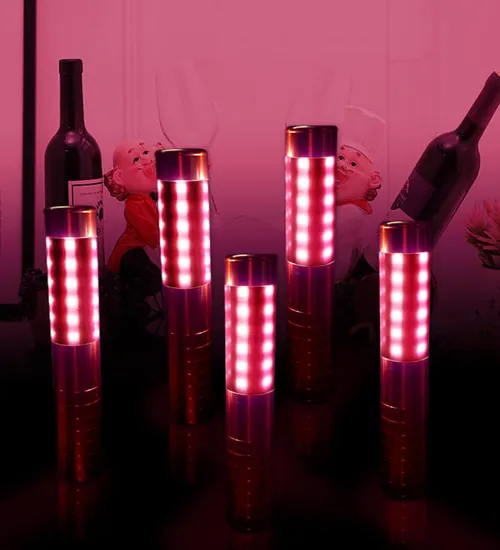 Đèn trang trí chụp đầu chai rượu led hồng