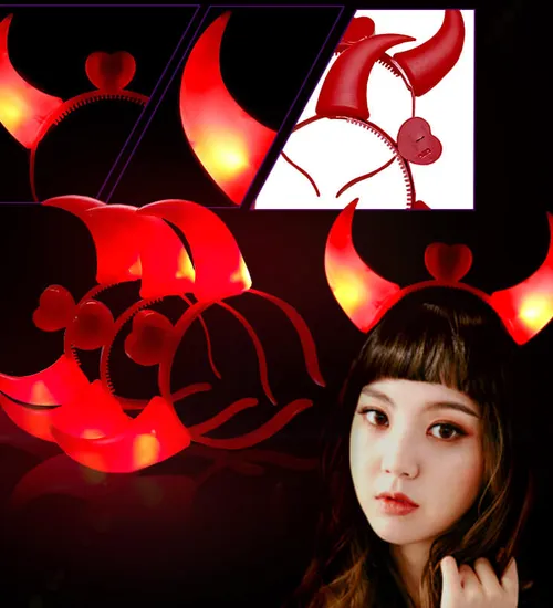 Cài tóc sừng trâu đèn led phát sáng - Phụ kiện hóa trang Halloween