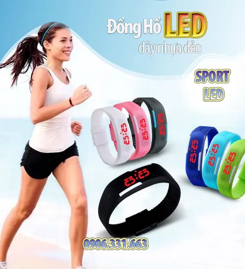Đồng hồ dây nhựa dẻo sport led