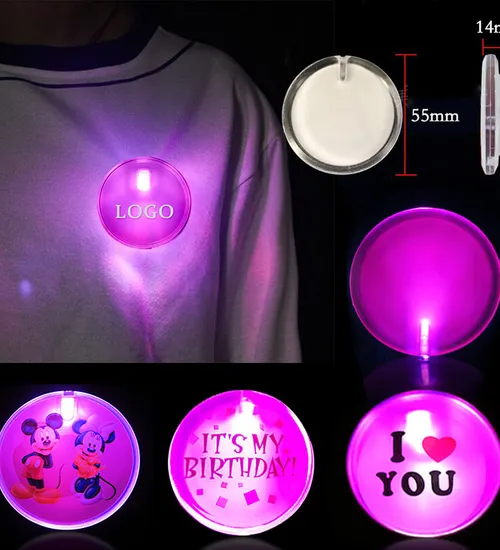 Huy hiệu cài áo led hồng