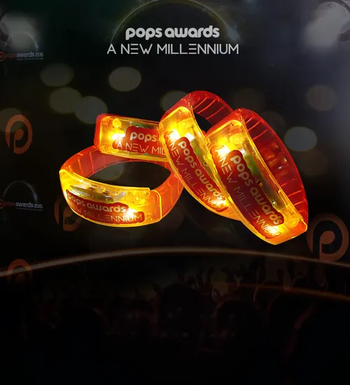 In tem logo pops awards dán vòng tay led