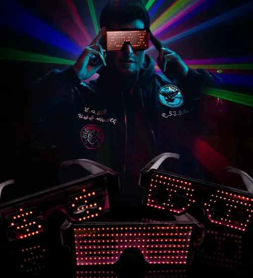 Mắt kính đèn led phát sáng đỏ