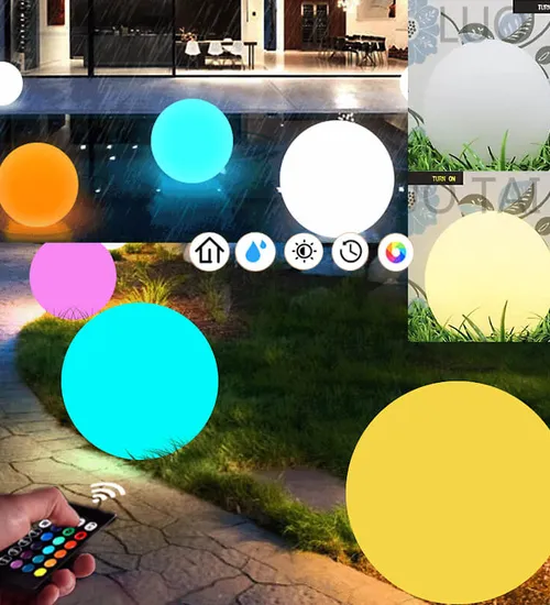 Quả cầu đèn led trang trí chuyển màu có điều khiển từ xa (50cm) – Bí quyết decor không gian sống hiện đại