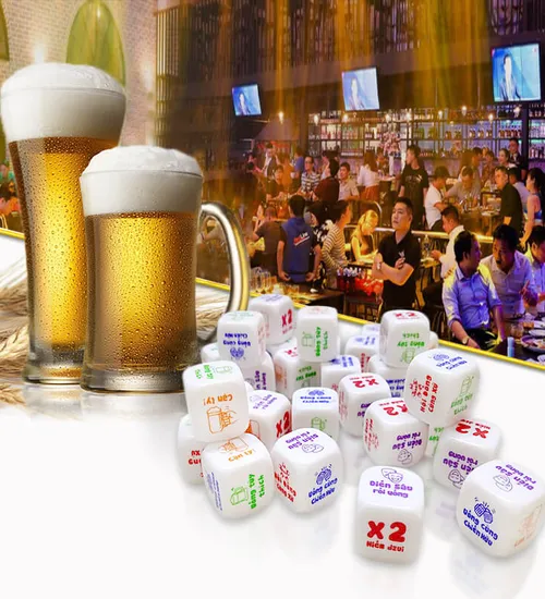 Trò chơi xí ngầu uống bia (bộ 10 viên)