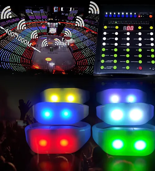 Vòng tay led phát sáng 15 màu có điều khiển từ xa