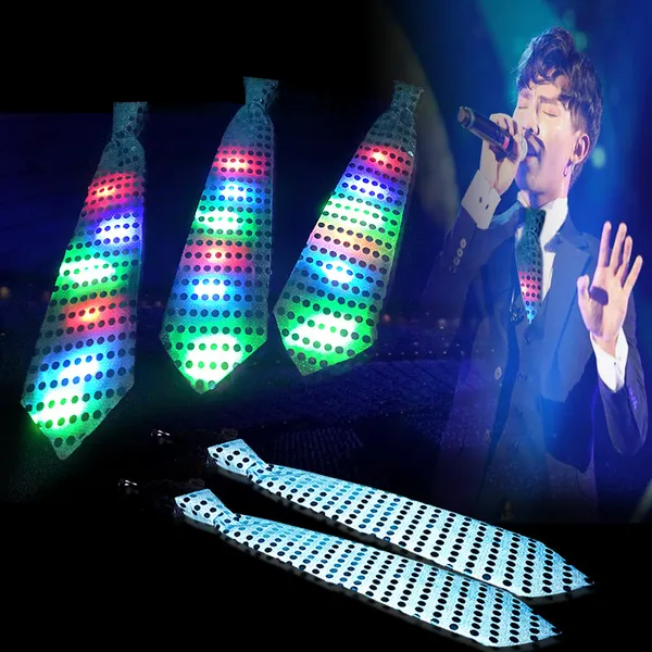 Cà vạt đèn led màu xanh