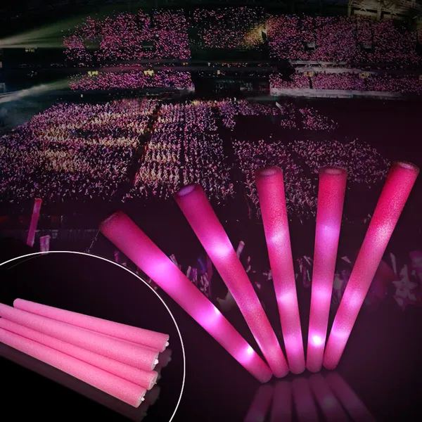 Cây cổ vũ xốp hồng phát sáng led