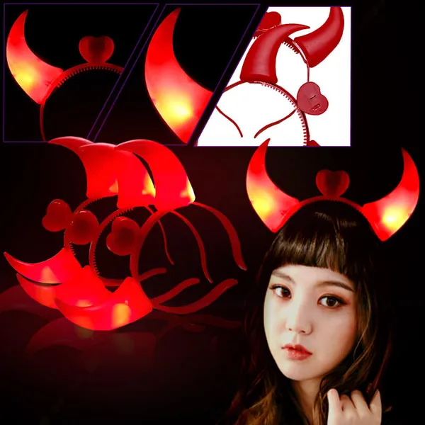Cài tóc sừng trâu đèn led phát sáng - Phụ kiện hóa trang Halloween