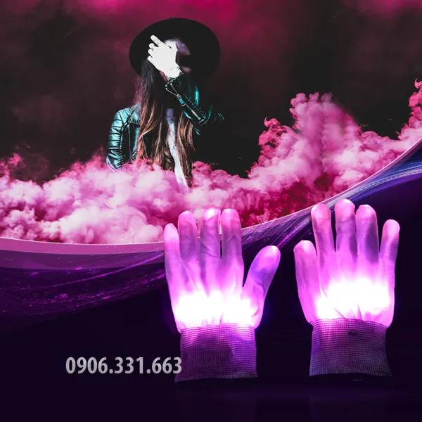 Găng tay đèn led hồng