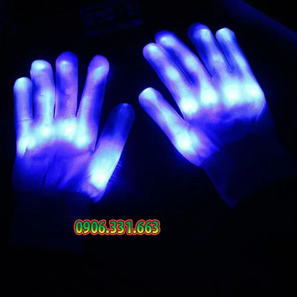 Găng tay đèn led xanh dương