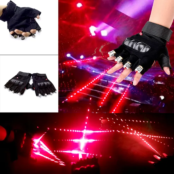 Găng tay tia laser 4 đầu led đỏ