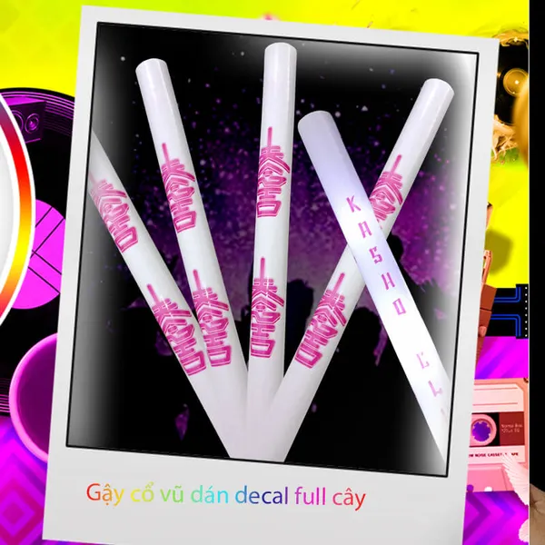 Gậy cổ vũ dán decal full cây