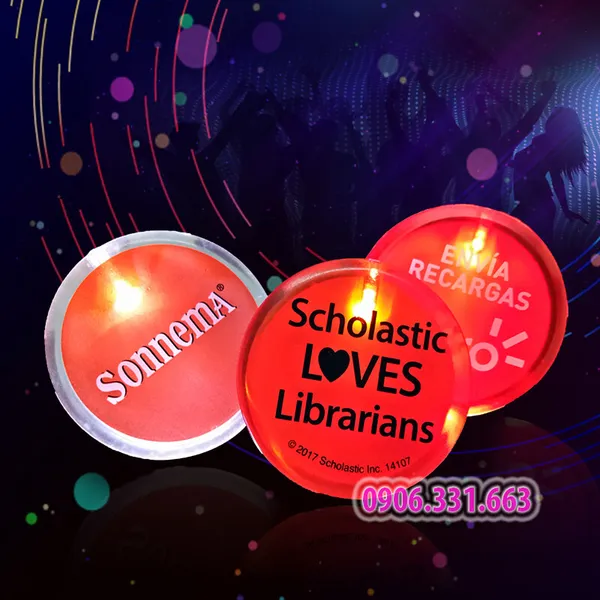 Huy hiệu cài áo phát sáng led