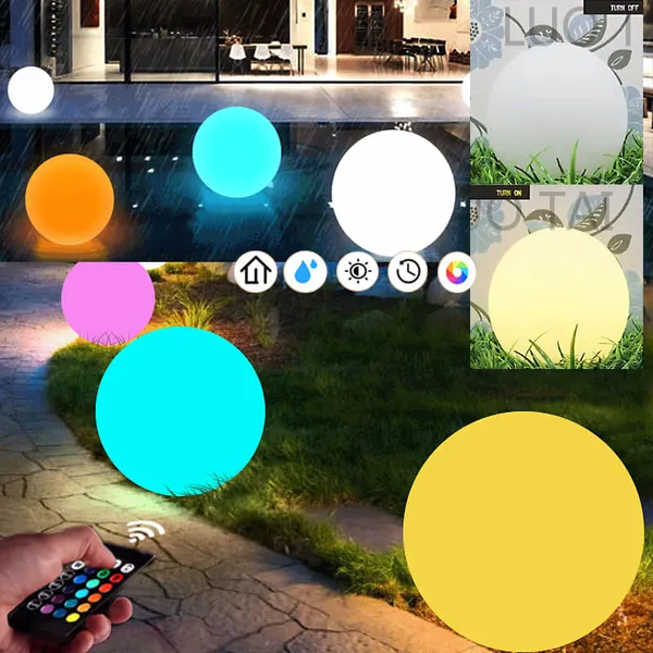 Quả cầu đèn led trang trí chuyển màu có điều khiển từ xa (50cm) – Bí quyết decor không gian sống hiện đại 
