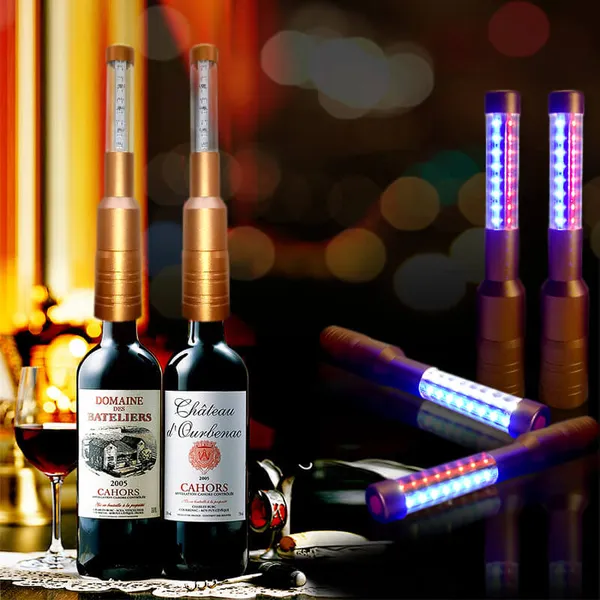 Thanh chụp chai rượu màu vàng chuyển đèn led