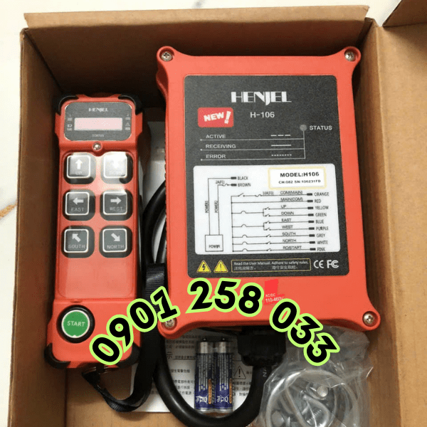 Điều khiển cầu trục 6 nút Henjel H-106 Điều khiển cầu trục 6 nút Henjel H-106